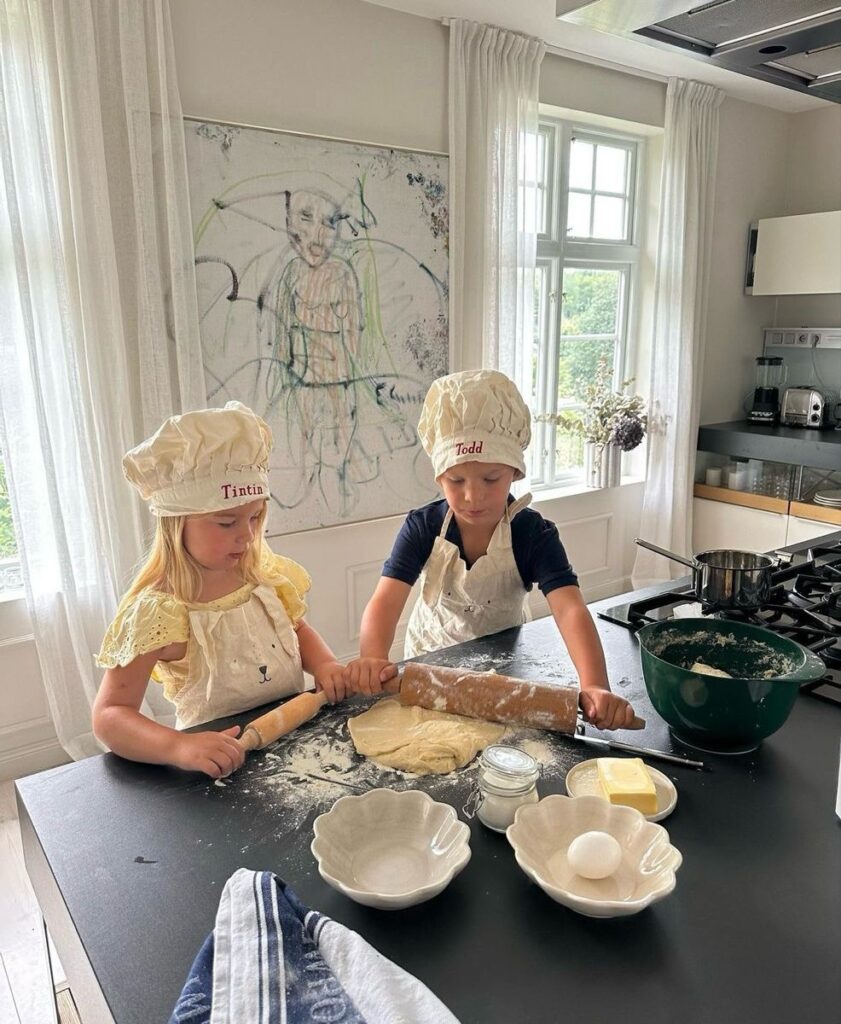 Little kids baking